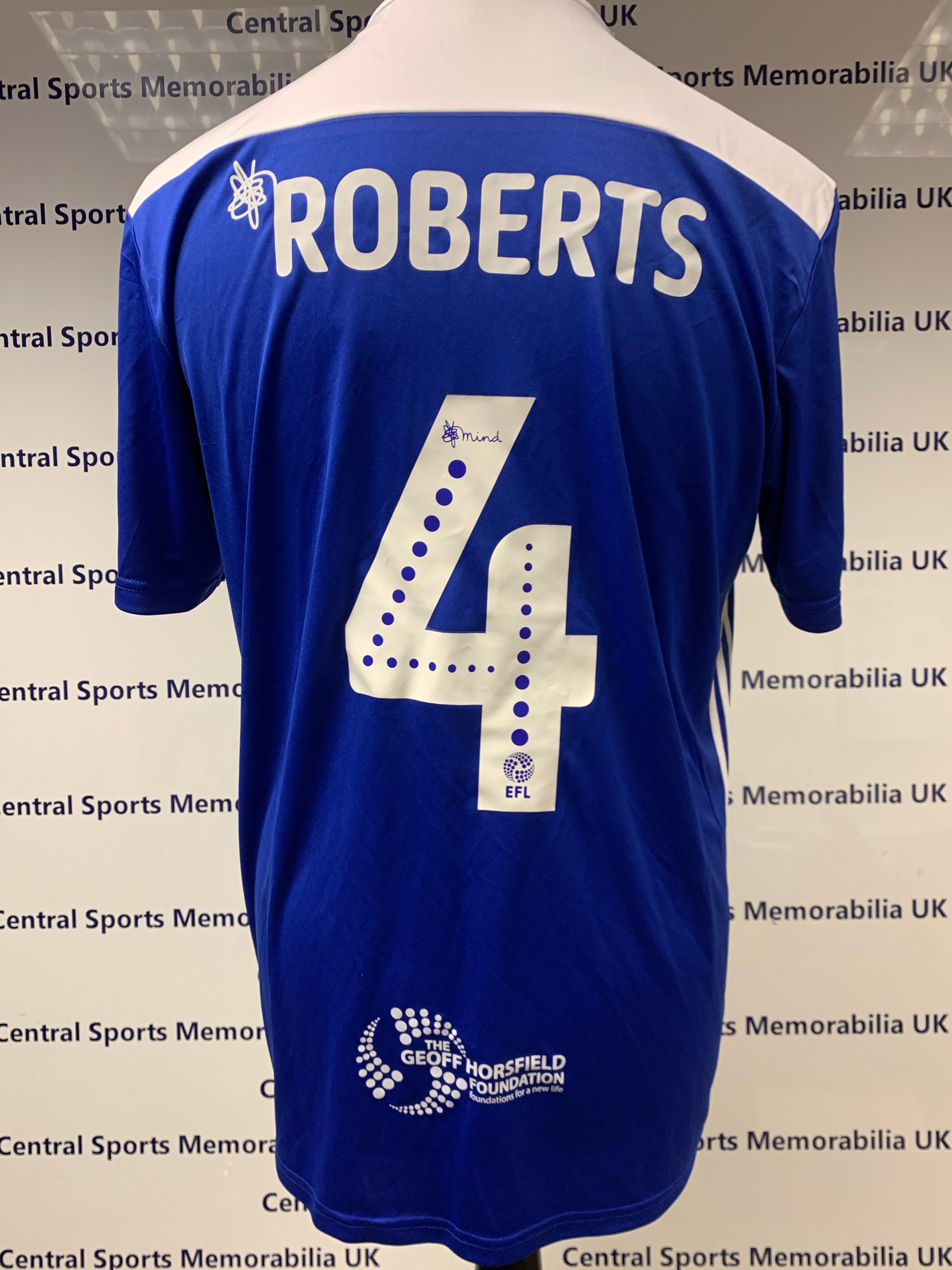 Marc Roberts Match Issue Shirt vs Derby 19/04/19 - Rare - Geoff Horsfield Foundation Sponsor