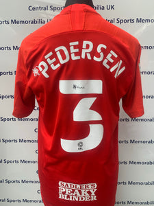 Kristian Pedersen Match Issue Birmingham City Away (Red) Shirt