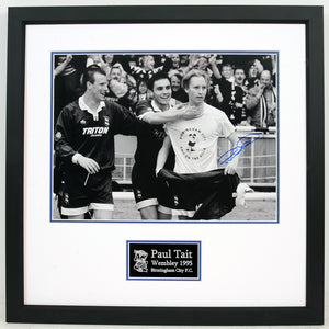 Signed and Framed Paul Tait Black and White Wembley 1995