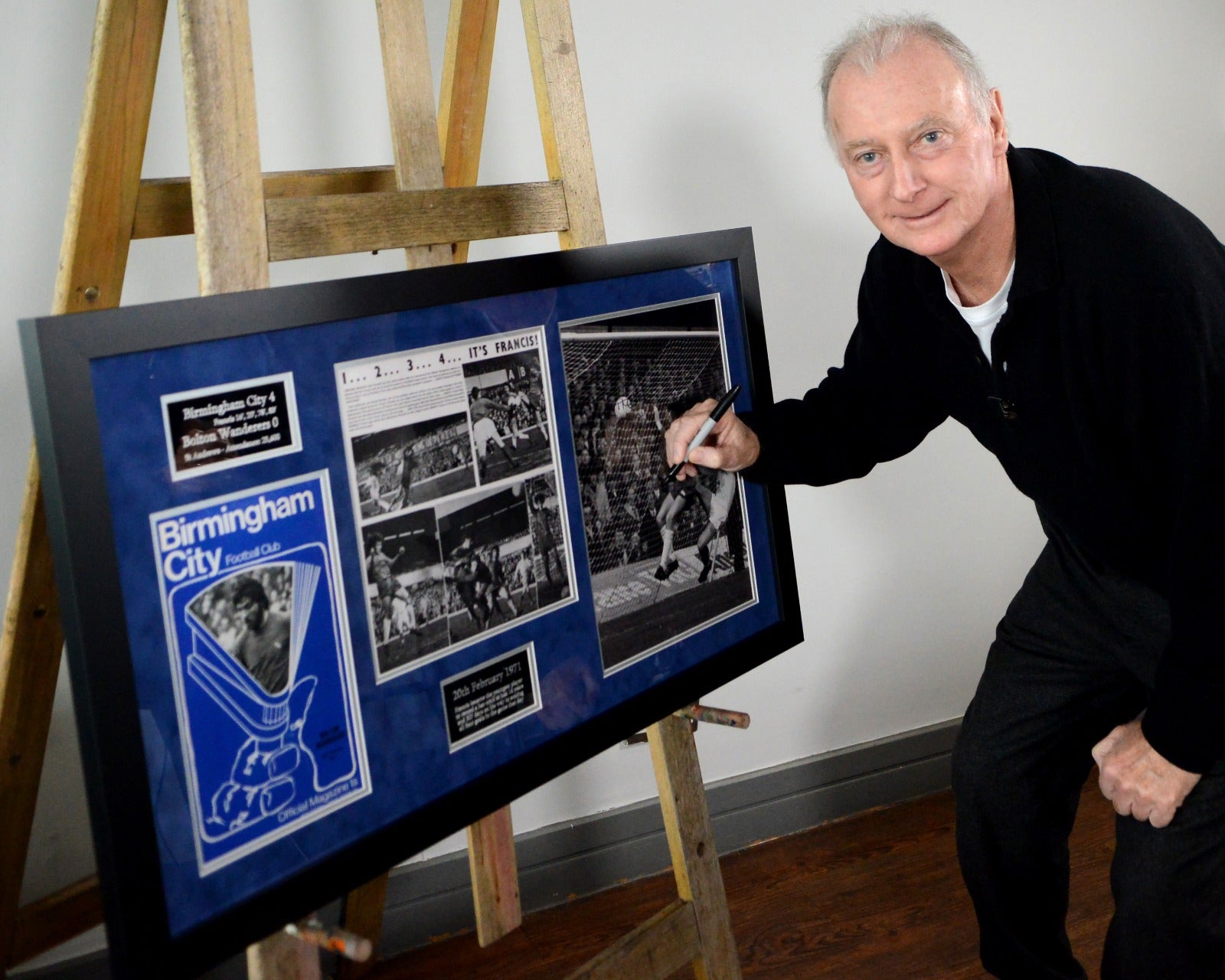 Trevor Francis 50 years celebration signed frame - 4 goals as a 16 year old! Free UK Delivery!